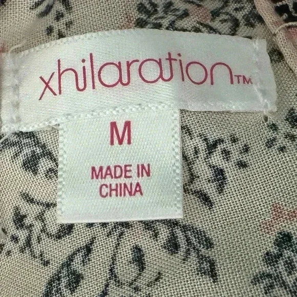 NWT Xhilaration Floral A Line Ruffle Dress Short Flutter Sleeve Cross Tie Back - Picture 12 of 13